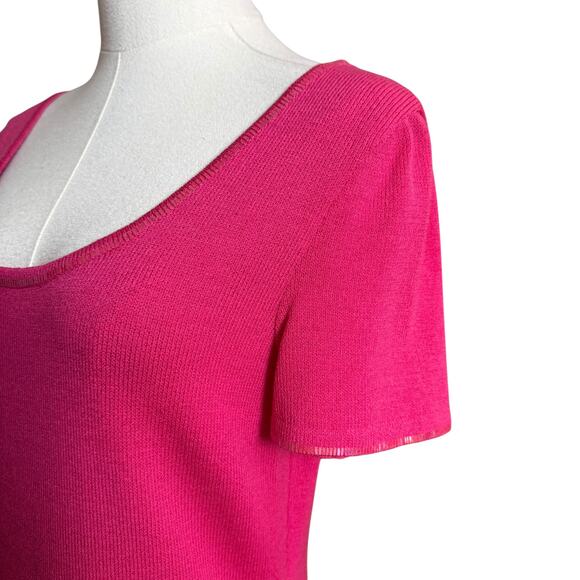 St. John Evening By Marie Gray Pink Knit Dress Size 4 Luxury Santana Knit - Picture 7 of 10